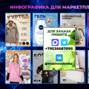 Работа на дому - Дизайнер ( инфографика) карточек на мп. Фото